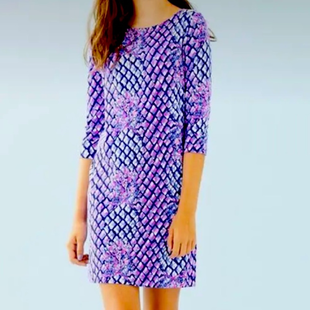 [Lilly Pulitzer] Mini Sophie Dress in Royal Purple Pop up Toe